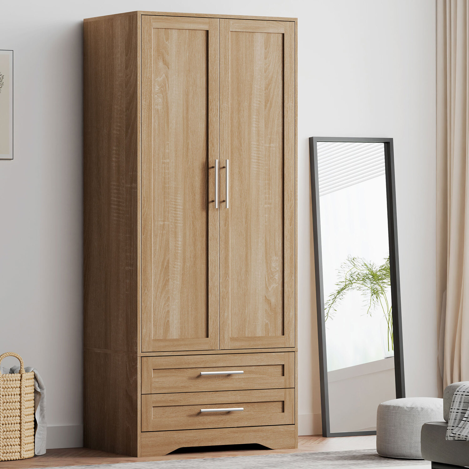 HoxtonRoom Amelia 2 Drawer 2 Door Wardrobe | Temple & Webster